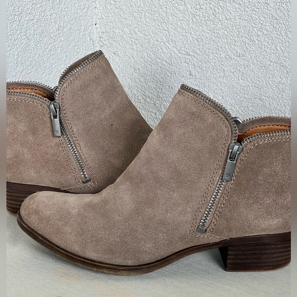 Lucky Brand leather Taupe Ankle Booties